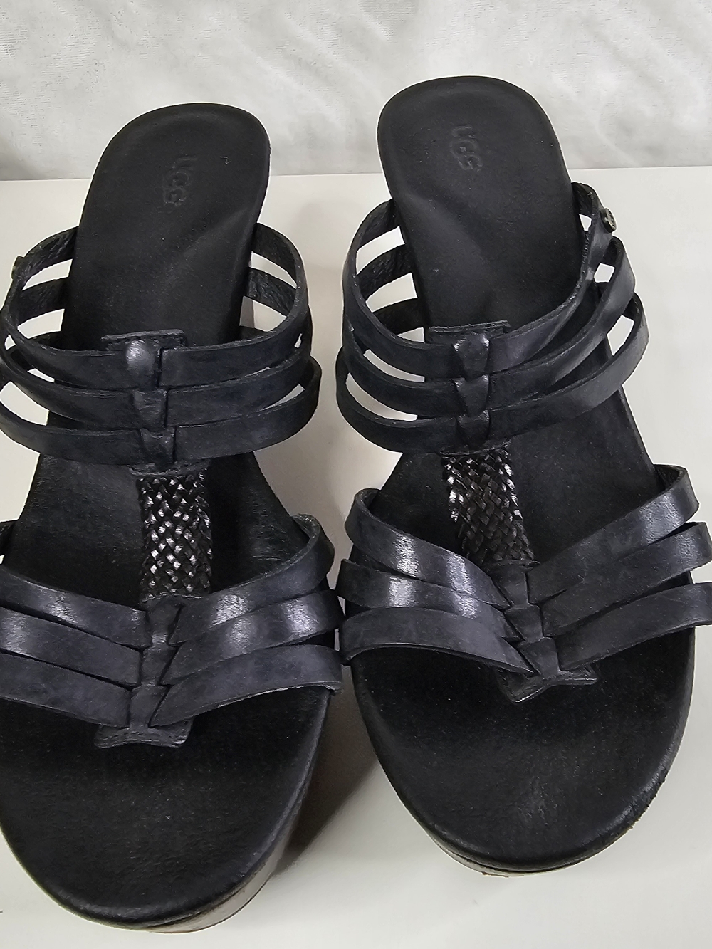 UGG Women's Black Strappy Slide Sandals